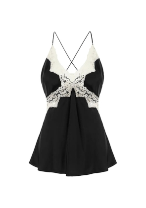 Alberta Ferretti lace-trim top - Black