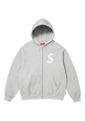 Supreme S logo zip-up hoodie - Grey