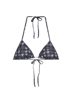 Diesel triangle houndstooth bikini top - Black