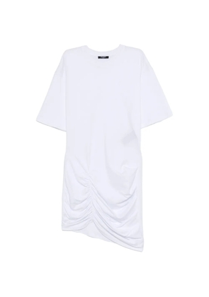 Balmain gathered-detail mini dress - White