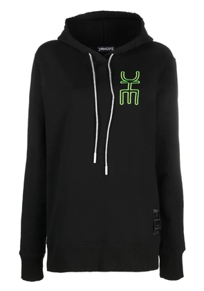DRHOPE logo-embroidered cotton hoodie - Black