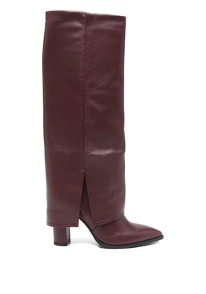 Gisel Moire Teddy boots - Red