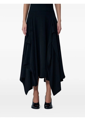 Yohji Yamamoto panelled flared midi skirt - Black