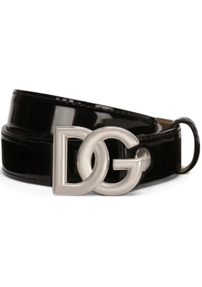 Dolce & Gabbana DG-logo leather belt - Black