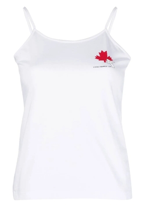 DSQUARED2 maple leaf logo-print vest top - White