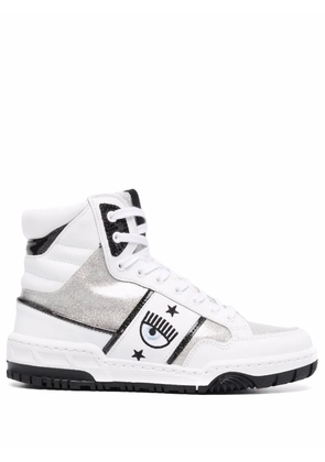 Chiara Ferragni eye-motif high top sneakers - White