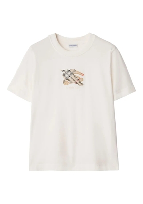 Burberry knight check cotton T-shirt - White