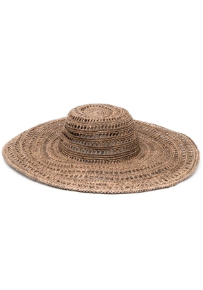 IBELIV raffia woven sun hat - Brown