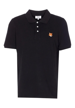 Maison Kitsuné embroidered short-sleeve polo shirt - Black