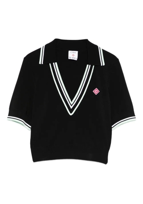 Casablanca v-neck knitted top - Black