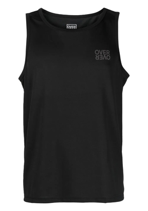 OVER OVER logo-print sports vest top - Black