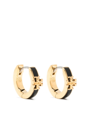 Tory Burch Kira enamel huggie hoop earrings - Gold