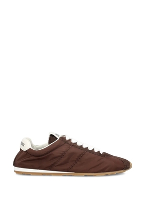 Miu Miu Plume lace-up fastening sneakers - Brown