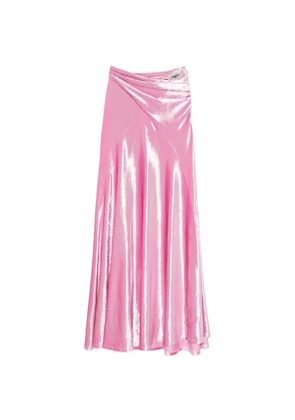 Rabanne velvet brooch long skirt - Pink