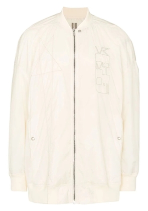 Rick Owens DRKSHDW embroidered logo bomber jacket - Neutrals