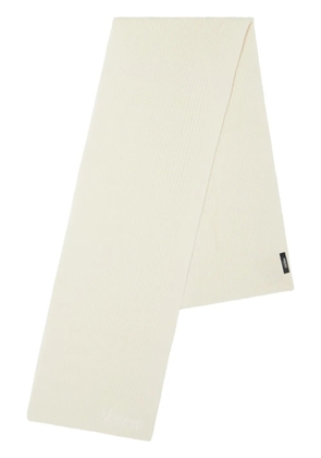 Versace logo ribbed scarf - White