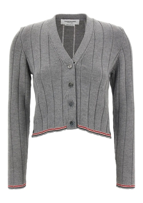 Thom Browne ribbed V-neck cardigan - Grey