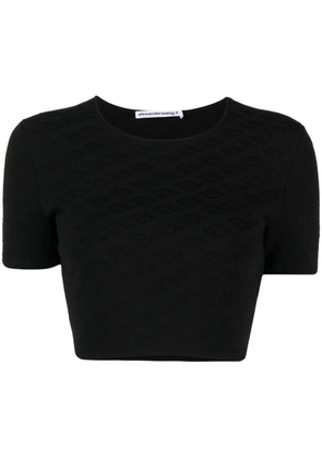 Alexander Wang logo-jacquard cropped T-shirt - Black