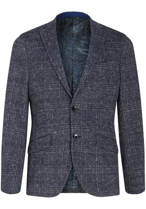 ETRO checked single-breasted blazer - Blue