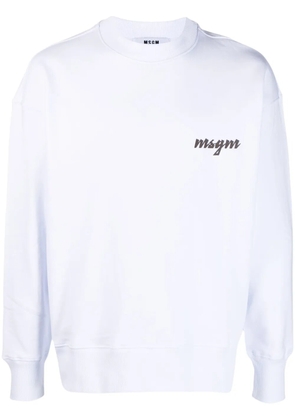 MSGM logo-print cotton sweatshirt - White