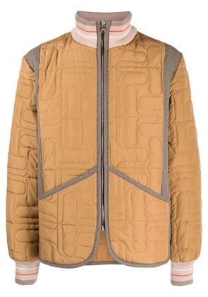 Wales Bonner multi-panel padded jacket - Brown