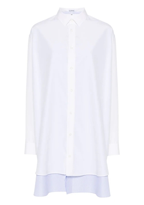 LOEWE layered poplin shirt dress - White
