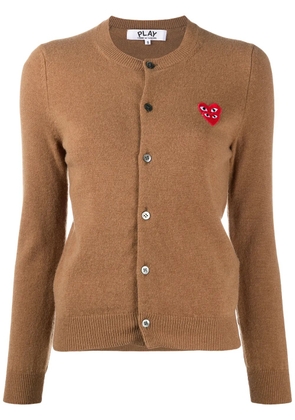 Comme Des Garçons Play embroidered-logo knit cardigan - Brown