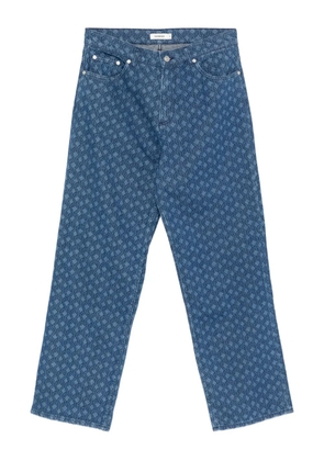 SANDRO monogram print wide-leg jeans - Blue