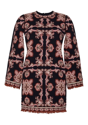 Cara Cara Fritz paisley-print frayed mini dress - Black