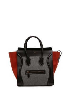 Celine Pre-Owned 2014 Mini Tricolor Felt Wool and Calfskin Luggage tote bag - Black