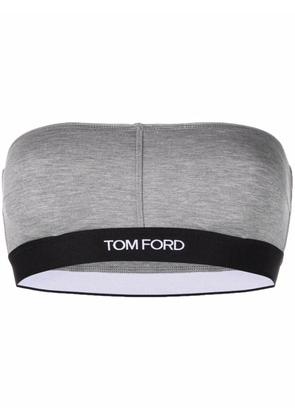 TOM FORD logo-underband bandeau bra - Grey