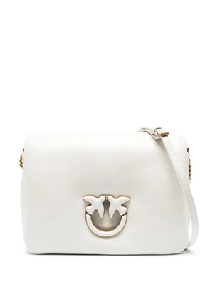 PINKO Love leather crossbody bag - White