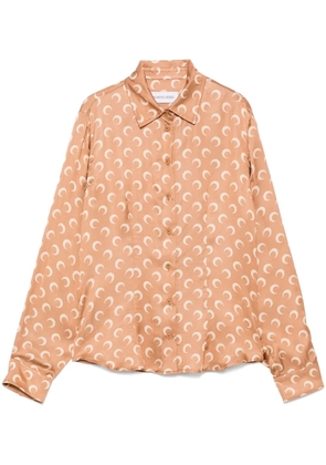 Marine Serre Crescent Moon-printed shirt - Orange