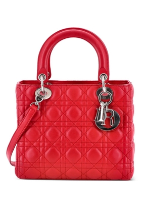 Christian Dior Pre-Owned Lady Dior Bag Cannage Quilt Lambskin Medium satchel - Pink