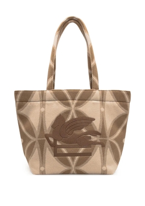 ETRO logo-embroidered tote bag - Neutrals