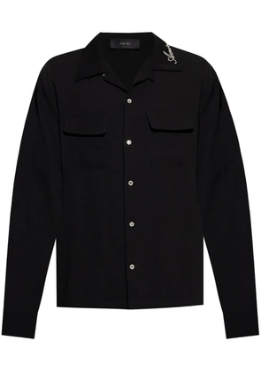 AMIRI logo-embroidered collar shirt - Black