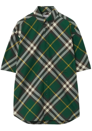 Burberry logo-embroidered plaid shirt - Green