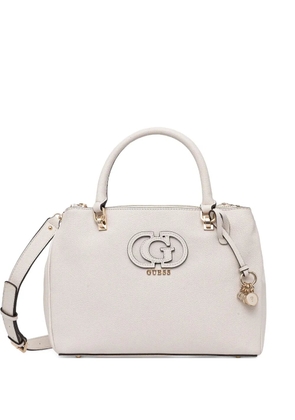 GUESS USA logo-patch charm-detail crossbody bag - White