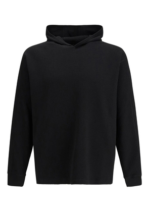 Herno waffle-knit hoodie - Black