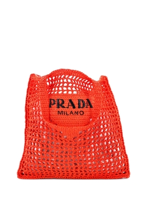 Prada Pre-Owned Triangle Logo Open Raffia tote bag - Orange