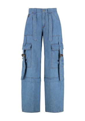 Versace Jeans Couture buckle-detailed cargo trousers - Blue