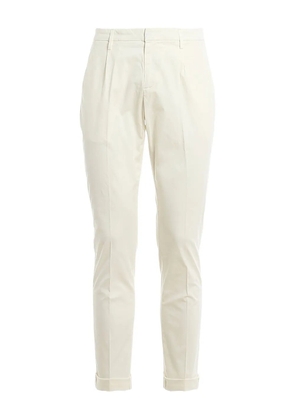 DONDUP pleated cotton trousers - White