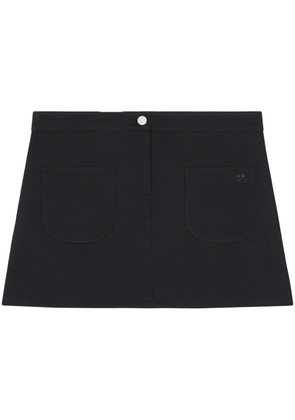 Courrèges logo-appliqué twill mini skirt - Black