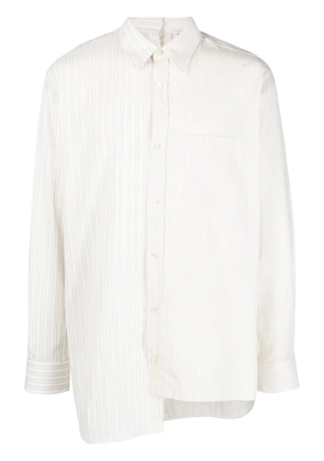 Lanvin striped asymmetric-hem shirt - Neutrals
