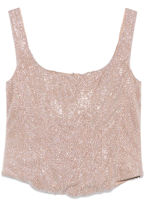 Giuseppe Di Morabito crystal-embellished top - Neutrals