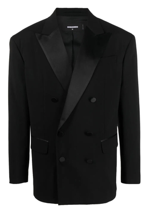 DSQUARED2 double-breasted silk-lapels blazer - Black