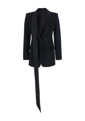 The Attico lapel tie virgin wool jacket - Black