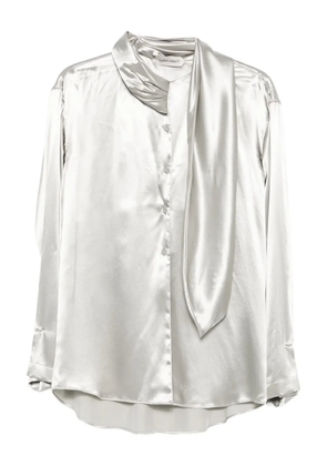 Alberta Ferretti satin tie-neck shirt - Grey