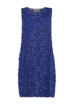 Coperni lace floral-pattern mini dress - Blue
