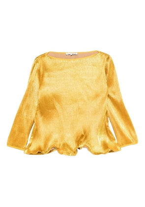 Melitta Baumeister metallic plissé top - Yellow